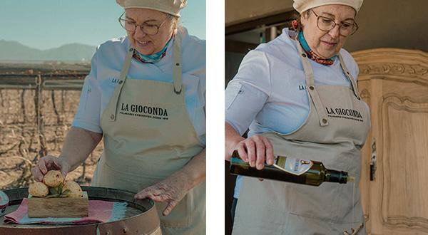 Patricia Curtois usando productos La Gioconda